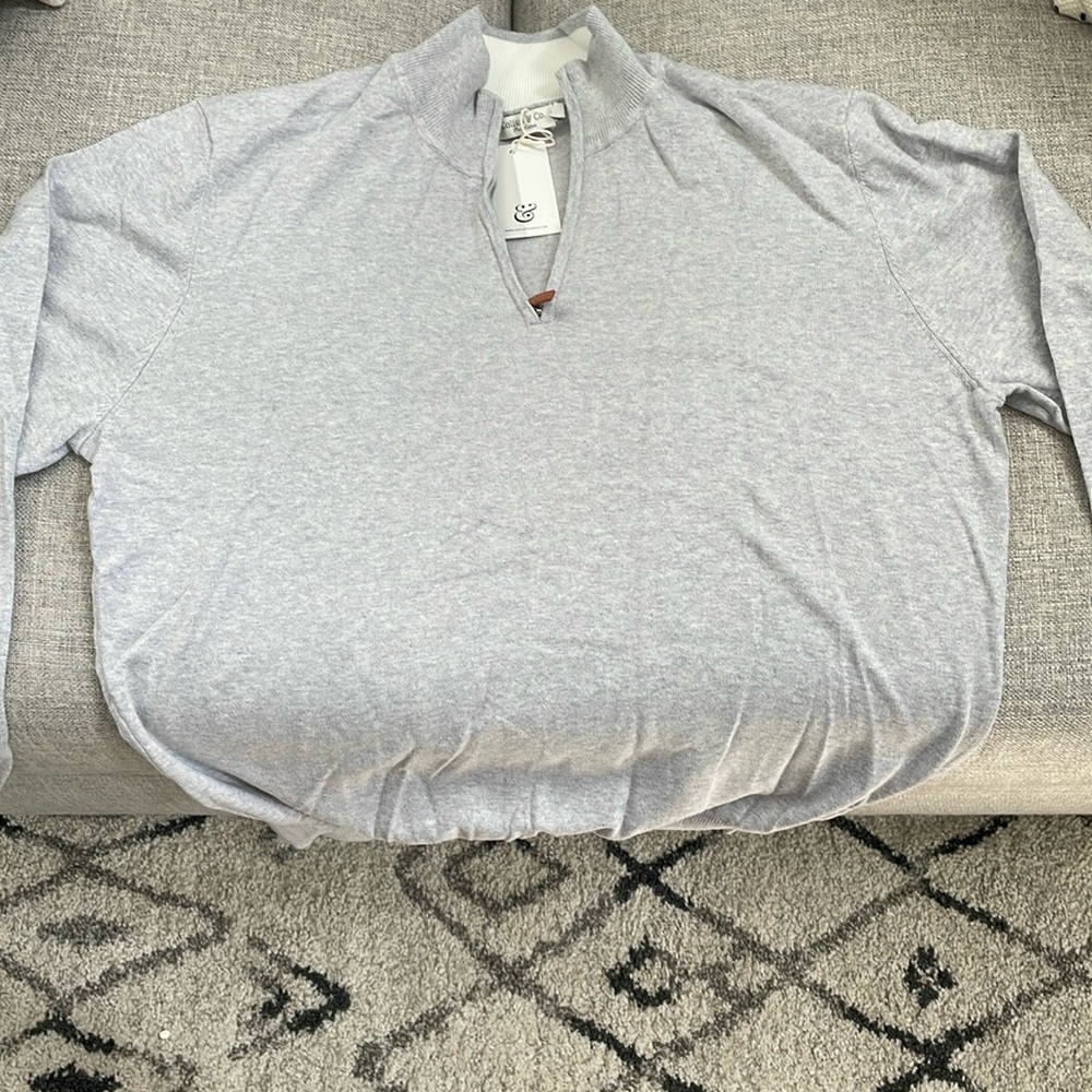 Collars & Co NWT Grey 1/4 Zip Sweater